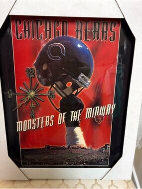 'Monsters of the Midway' Red Framed Wall Art with Clock Accent